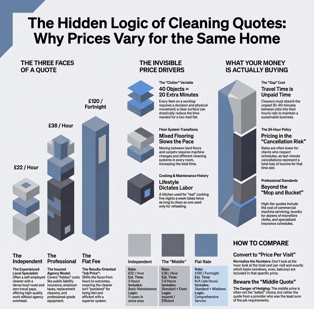 Why Do Three Cleaners Quote Three Different Prices for the Same Two-Bed?